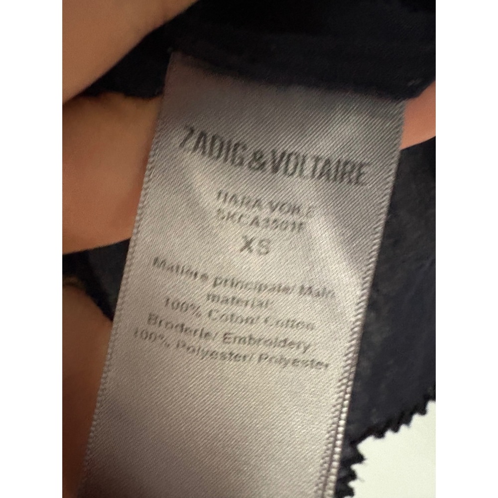 Zadig & Voltaire Tiara Voile Embroidered Top Navy XS - Picture 8 of 11
